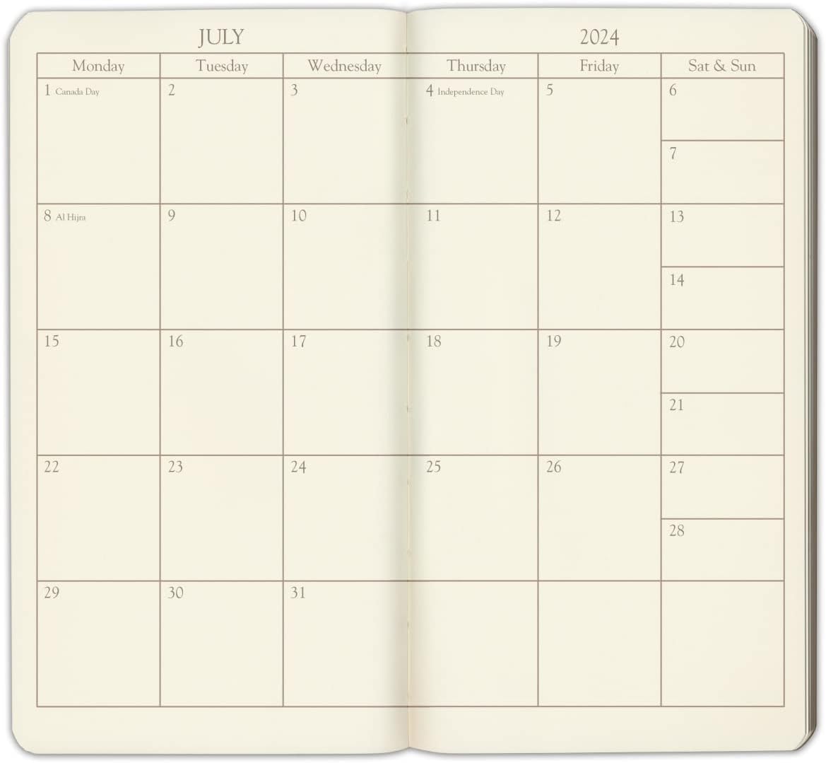 Pocket Monthly Planner 2024 - 18-Month Bonded Leather Calendar, Hydrangea, 6 x 3.25 in. - photo 4