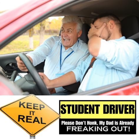 Funny Student Driver Magnetic Car Sign 4 Pack – Bumper Magnet Sticker for Car