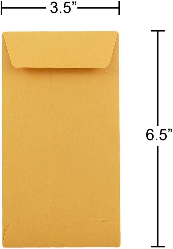 #7 Coin Business Envelopes, Brown Kraft Manila, 3 1/2 x 6 1/2, 50 Pack - photo 3