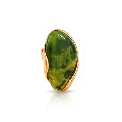 Chunky Statement Oval Ring for Women Boho Big Resin Rings