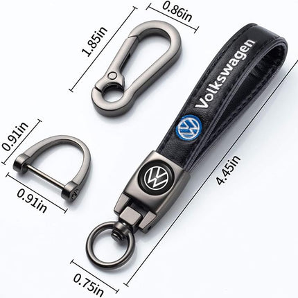 Car Keychain Keyring for Automobile,Car Key Lanyard for Women&Men,Leather Key Chain Compatible With Volkswagen VW Bora Beetle Tiguan Polo Passat Jetta SEAT Holder Replacement