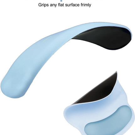 MOSISO Wrist Rest Support for Mouse Pad&Keyboard Set, Circle Curved Ergonomic Mousepad&Coaster Non-Slip Base Home/Office Pain Relief&Easy Typing Pad with Soft Cloth&Silicone Lining, Air Blue
