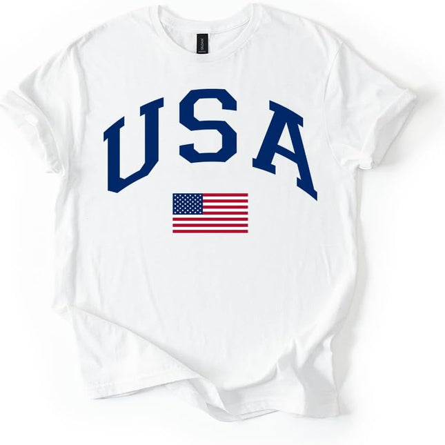 USA Patriotic Graphic T Shirt Independence Day American Flag July Fourth Unisex Tee