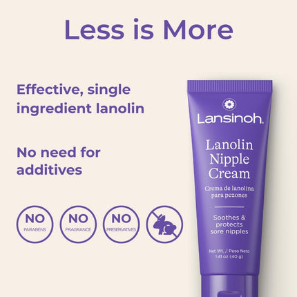 100% Natural Lanolin Nipple Cream for Breastfeeding, 1.41 oz