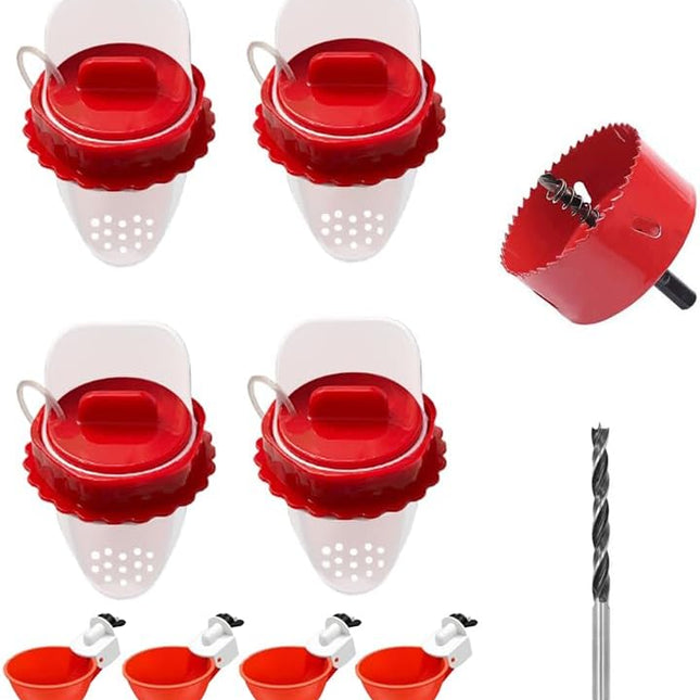 Chicken Feeder & Waterer Combo Kit – 8 Pack Total (4 Automatic Feeder