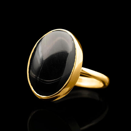 Natural Amazonite Crystal Ring 24K Gold Vermeil 925 Sterling Silver Oval Solitaire Gemstone Dainty Perseverance Crystal Virgo Wealth Statement Ring Handmade Turkish Fine Jewelry