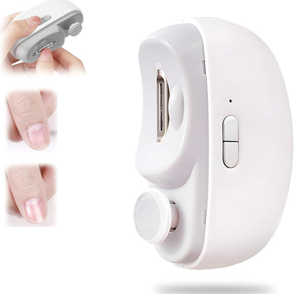 Electric Nail Clippers for Seniors, 2026 3 in 1 Electric Nail Clipper Multifunctional Electric Toenail Clippers for Adults，Kids with Polishing and 2 Speeds (White)