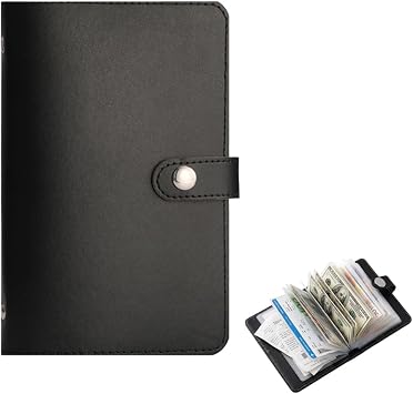 100 Envelope Savings Challenge Book, Cash Budget Planner A5 Binder - Black