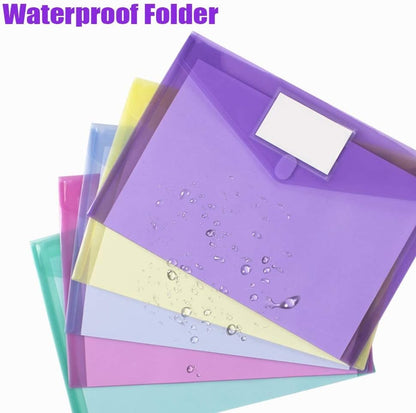 5 Pack File Folders, Clear Poly Envelopes Plastic Folders - photo 2