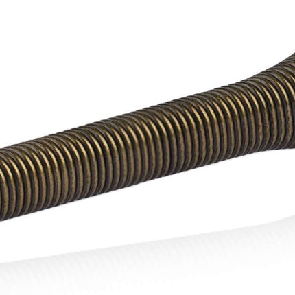 HOMOTEK 1 Pack Spring Door Stopper with Rubber Bumper 3-1/8" Flexible Spring Heavy Duty Wall Door Stop Low Mounted Door Bumper for Home (Antique Brass)