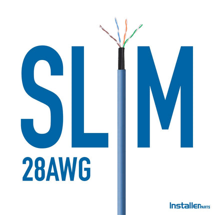 InstallerParts Ethernet Cable CAT6A Slim Cable UTP Booted 0.5 FT (10 Pack) - White - Professional Series - 10Gigabit/Sec Network/High Speed Internet Cable, 550MHZ, 28AWG