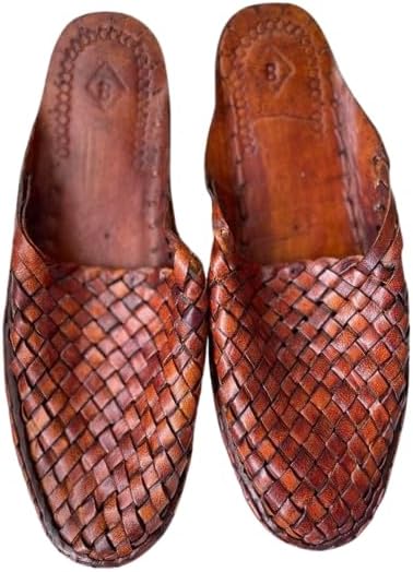 Dark Brown Woven Mules for Women – Vintage-Style Braided Slip-Ons