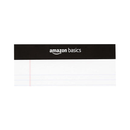 Amazon Basics Narrow Ruled Lined Writing Note Pads for Notes, Office Supplies, 5" x 8", White, 12-Pack of 50 Pages, Perforated
