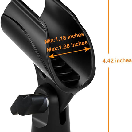 2 Pcs Universal Microphone Clip, Adjustable Mic Clip Holder for Mic Stand, Come with 5/8" Male to 3/8" Female Screw Adapter