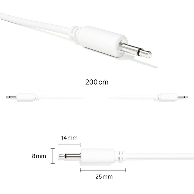 5-Pack Mono Modular 3.5mm TS Patch Cables