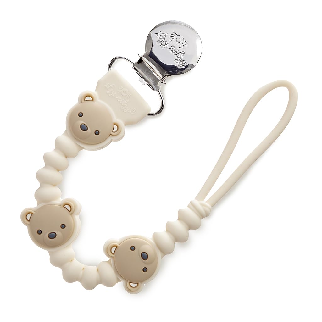 Silicone Pacifier Clip with Bear Character