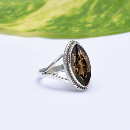 925 Sterling Silver Ring For Womens Gemstone Ring Sterling Silver Boho Ring December Birthstone Bezel Set Gemstone Split Shank Ring