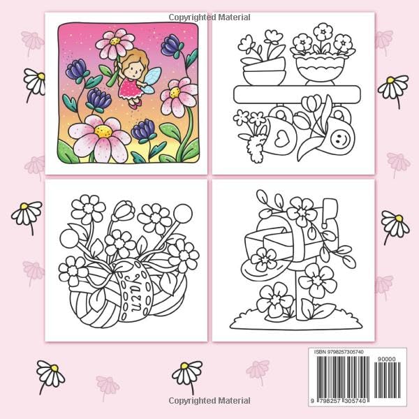 Cozy Girl Flower Fun: Bold & Easy Coloring Book for Adults and Teens