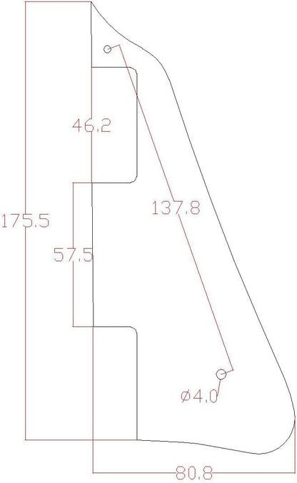 Black 3-Ply LP-Style Guitar Pickguard with Chrome Bracket - photo 2