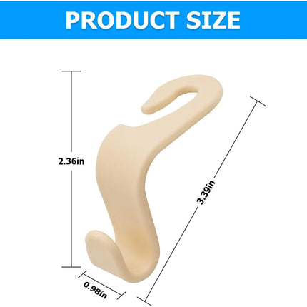 4PCS Car Seat Headrest Hooks, Auto Back Seat Hanger Holder, Durable Stylish Vehicle Organizer Universal Car Interior Accessories, Storage Hooks for Purses, Bags, Clothes, Coats, Hats (Beige/4PCS)