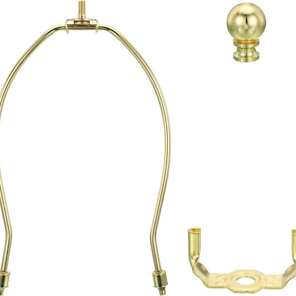 PATIKIL 8.5 Inch Lamp Harp Kit with Finial, 1 Set Detachable Shade Bracket Holder, DIY Lighting Accessories for Table Floor Lamps, Gold Tone