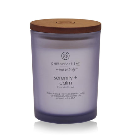 Vela aromática en frasco mediano Serenity + Calm (lavanda y tomillo) decoración para el hogar idea de regalo naranja tiempo de combustión de 50 horas