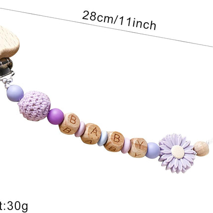 Personalized Pacifier Clips with Name Custom Silicone Beaded Chain Pacifier Holder Stroller Gifts for Baby Boys Girls