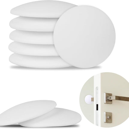 Door Stoppers for Wall, 8 PCS 2" White Knob Protectors – Heavy-Duty Self-Adhesive & Shock Absorbent, Quiet Anti-Slam, Covers Imperfections & Prevents Wall Damage