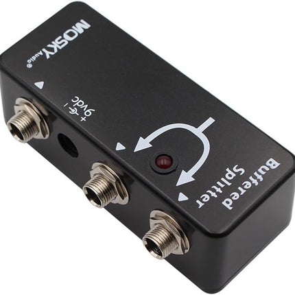 Buffered Splitter Guitar Pedal for Dual Amp Setup, Metal Signal Preserver with Clear Tone, Black Effects Box for Long Cable Runs and Complex Chains