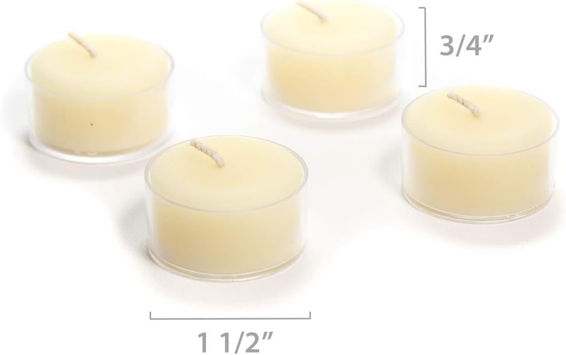 Beeswax Tea Light Candles, 100% Pure Natural Bees Wax, Ivory White Tea Lights, Fragrance Free, Paraffin - photo 4