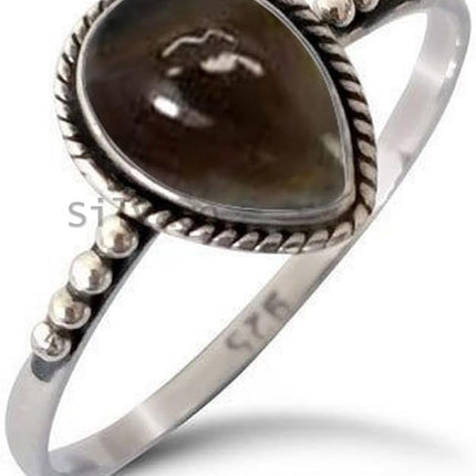 9x12MM Pear Gemstone Ring in 925 Sterling Silver for Women, Girl, Gift