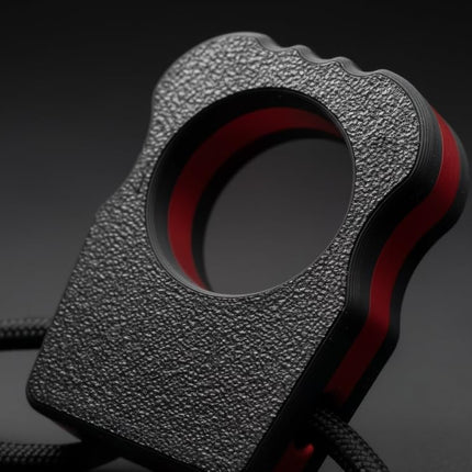 EDC Knuckle Tactical Keychain | Black with Metalic Silk Accent 3D Printed with Paracord Lanyard and Matching Bead