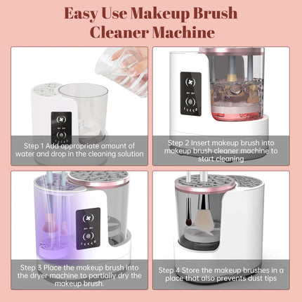 3 in 1 Electric Makeup Brush Cleaner compatible brush sizes and accessories