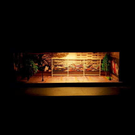 Model Cars Display Case Garage open view displaying multiple car models