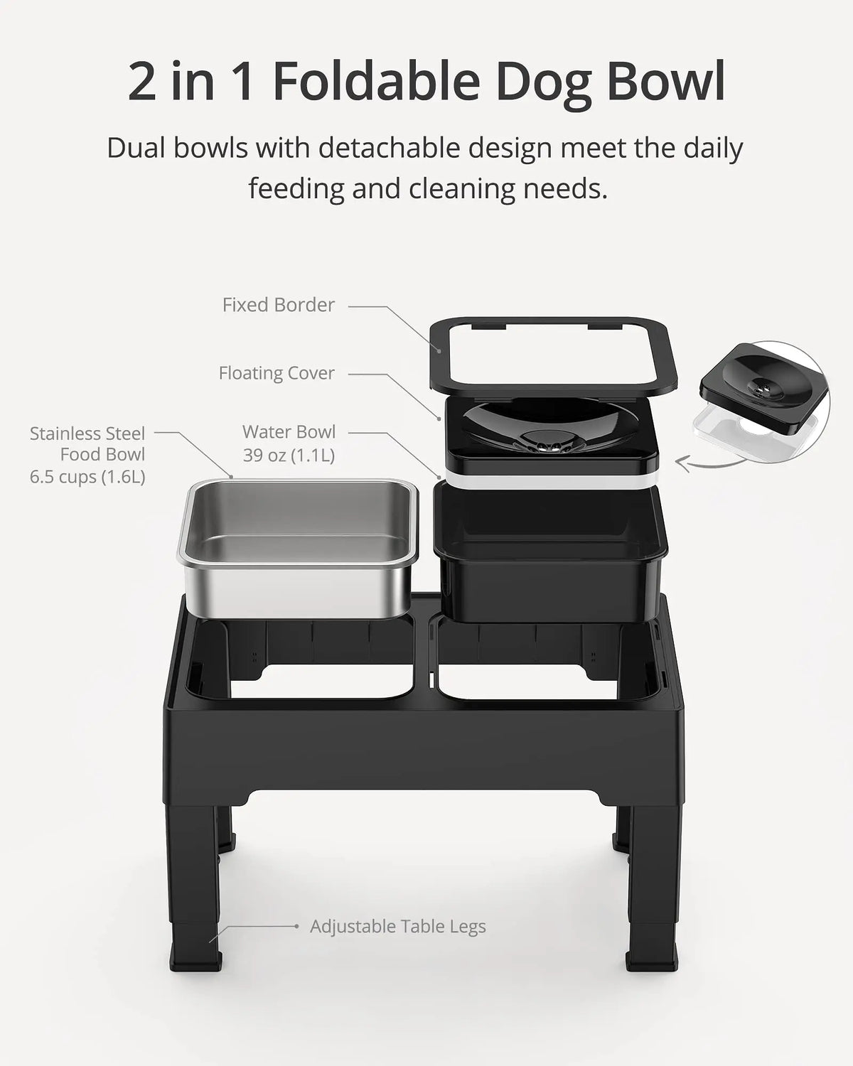 SourcetoHome Elevated Mess-Free Dog Bowl -  - detail view 4