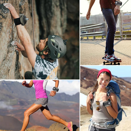 Wrist water bottle for sports with easy-squeeze bottle and flip-top lid