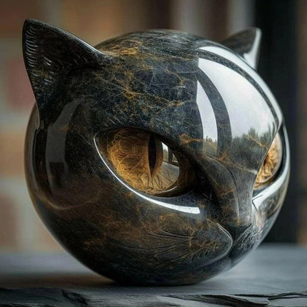 Decorative Black Cat Stone Figurine - photo 5