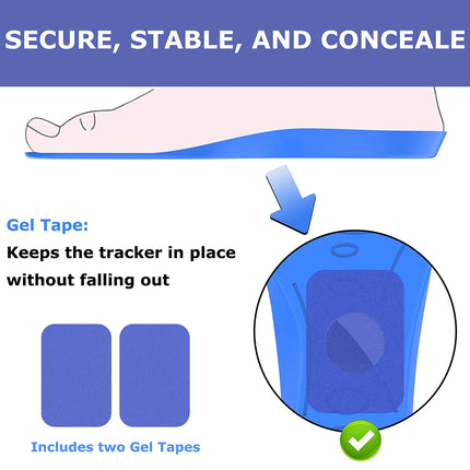 Close-up of AirTag slot in shoe insole for secure Apple tracker placement