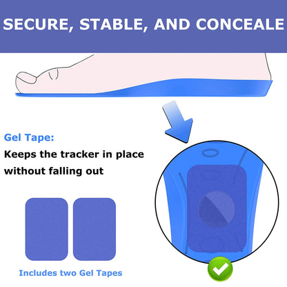 Close-up of AirTag slot in shoe insole for secure Apple tracker placement