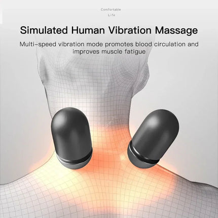 Portable electric neck massage pillow with vibration and heat therapy