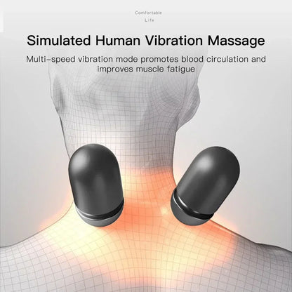 Portable electric neck massage pillow with vibration and heat therapy