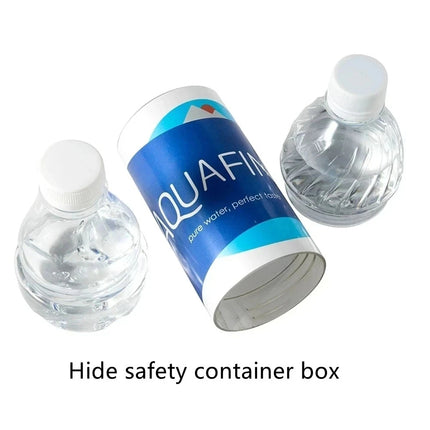 Water Bottle with Hidden Storage full product view with cap and storage section