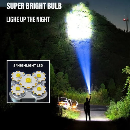 USA-CALI Ultra Bright LED Flashlight beam distance demonstration outdoors