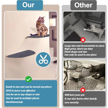 USA CALI Cat Anti Scratch Mat installed on couch arm with cat nearby