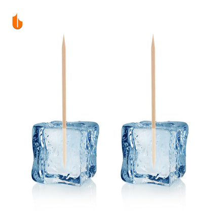 Palillero resistente con palillos de madera natural para limpieza dental, decoración única para el hogar, regalo original (2, azul)