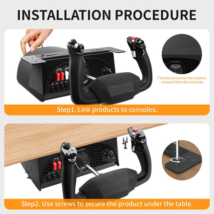 Neyyuse Underdesk Mount For Desk Mount for Honeycomb Alpha Bravo With Screws and Allen key