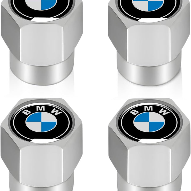 Silver Metal Tire Valve Stem Caps, 4 Pack
