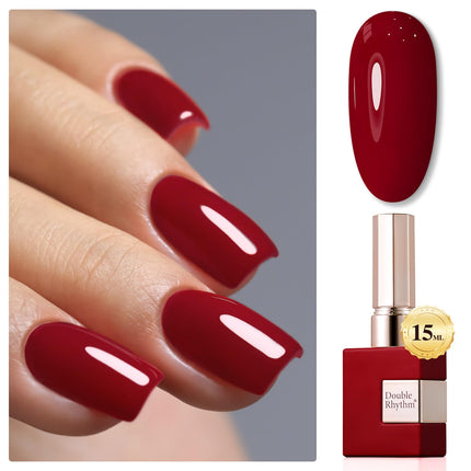 15ML Gel Nail Polish Pure Sheer Same Color Same Bottle Soak Off Gel Polish Art Manicure Salon DIY at Home for Women (Burgundy-A1129)