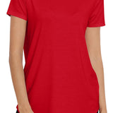 Women Crewneck Loose Fit Tunic Tops Short Sleeve Dressy Casual Summer Long Tee Shirts