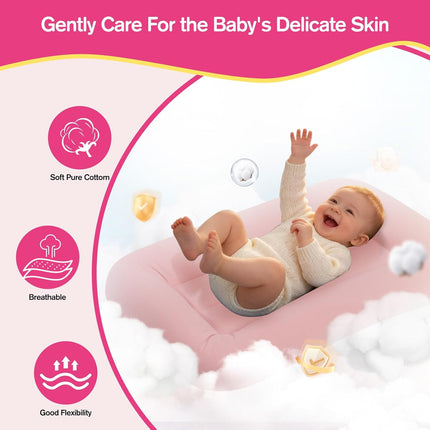 Baby Lounger for Newborn, 0-24 Months, Soft Cotton, Infant Lounger for Home and Travel, Portable Playtime Baby Nest, Including Cover(Pink), Pallet of Product